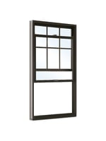 Double hung A double hung window in a dark wood color against a white background.