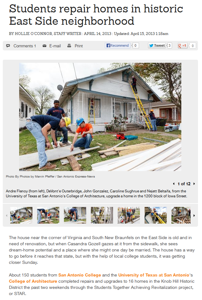 Students Refurbish Homes by Repairing Sidings & Windows in San Antonio Neighborhood